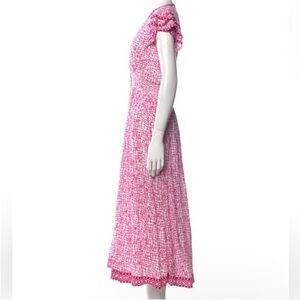 Poupette Della Midi Long Dress Ruffle Floral Summer Resortwear